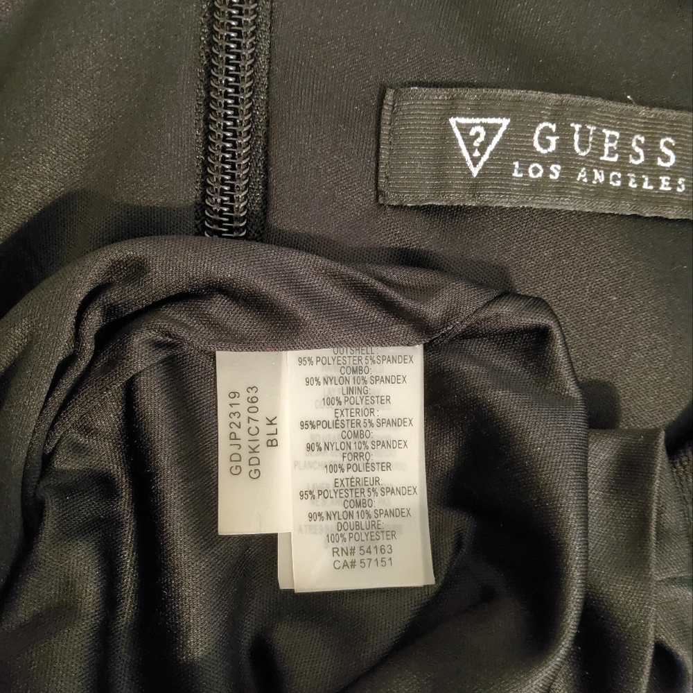 Guess Stretch Solid Black Sleeveless Sheath Bodycon Keyhole Dress Size 8 - Picture 9 of 10